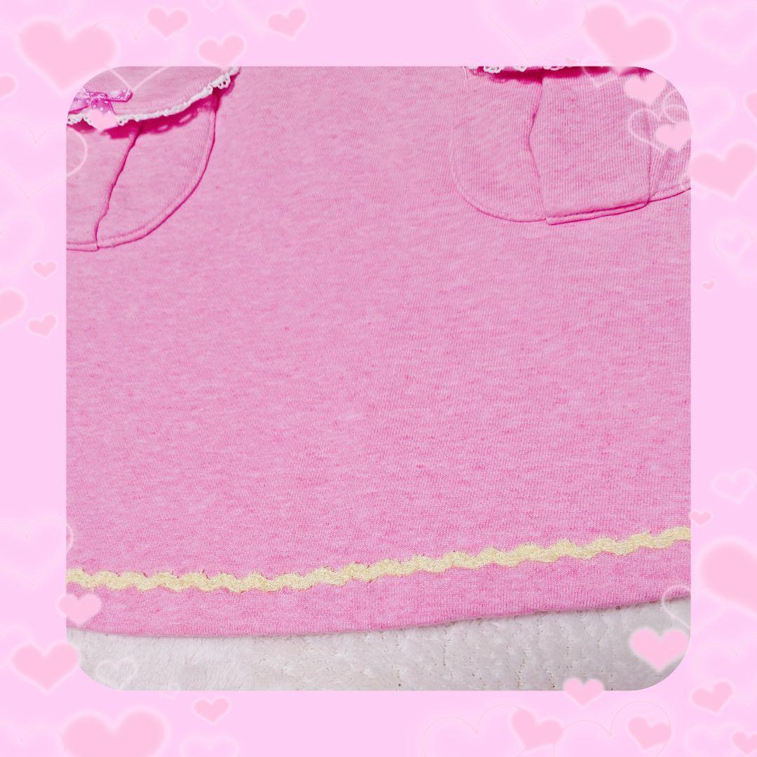 ❤メゾピアノ❤ミミポポ✨みみぽぽ✨袖ニットワンピース✨平成レトロ✨ピンク❤