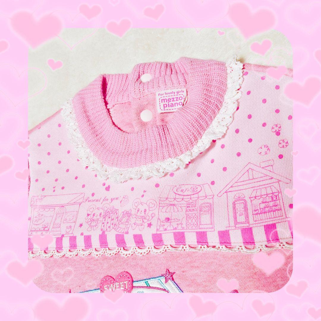 ❤メゾピアノ❤ミミポポ✨みみぽぽ✨袖ニットワンピース✨平成レトロ✨ピンク❤