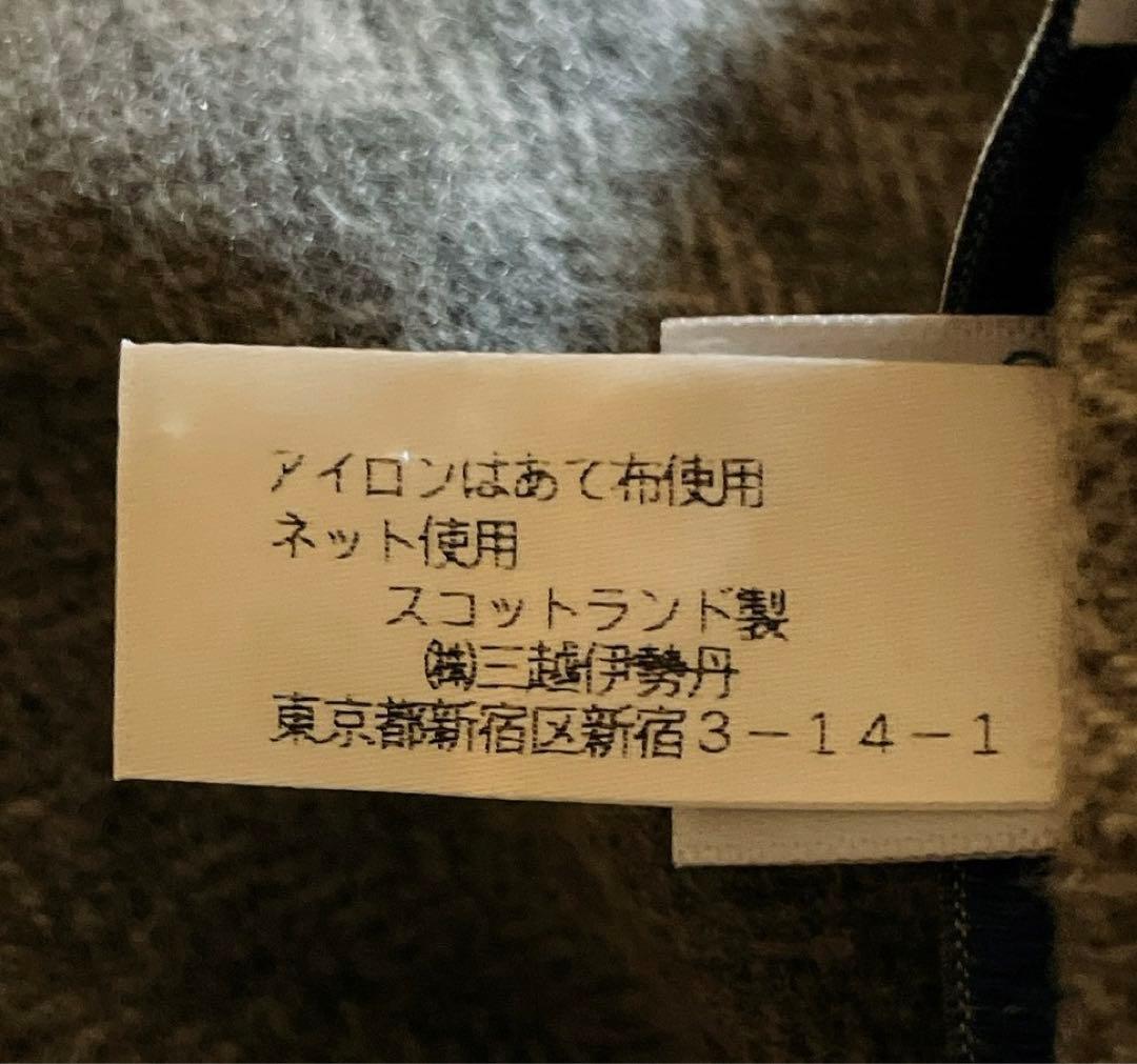 ジョンストンズ 大判 カシミヤ ストール マフラー グレー Johnstons