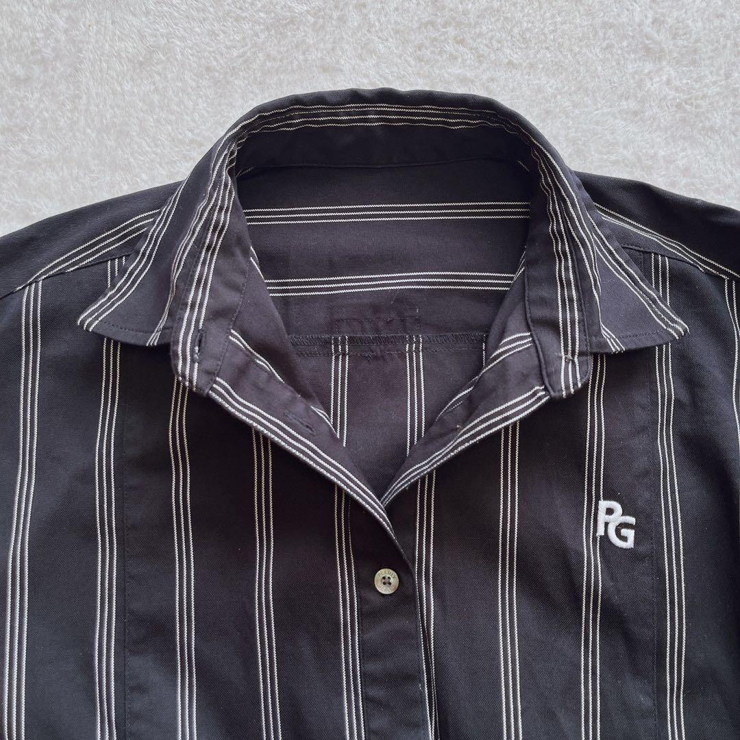 極美品　2025　パーリーゲイツ　オックス ストレッチ ストライプ 　ワンピース