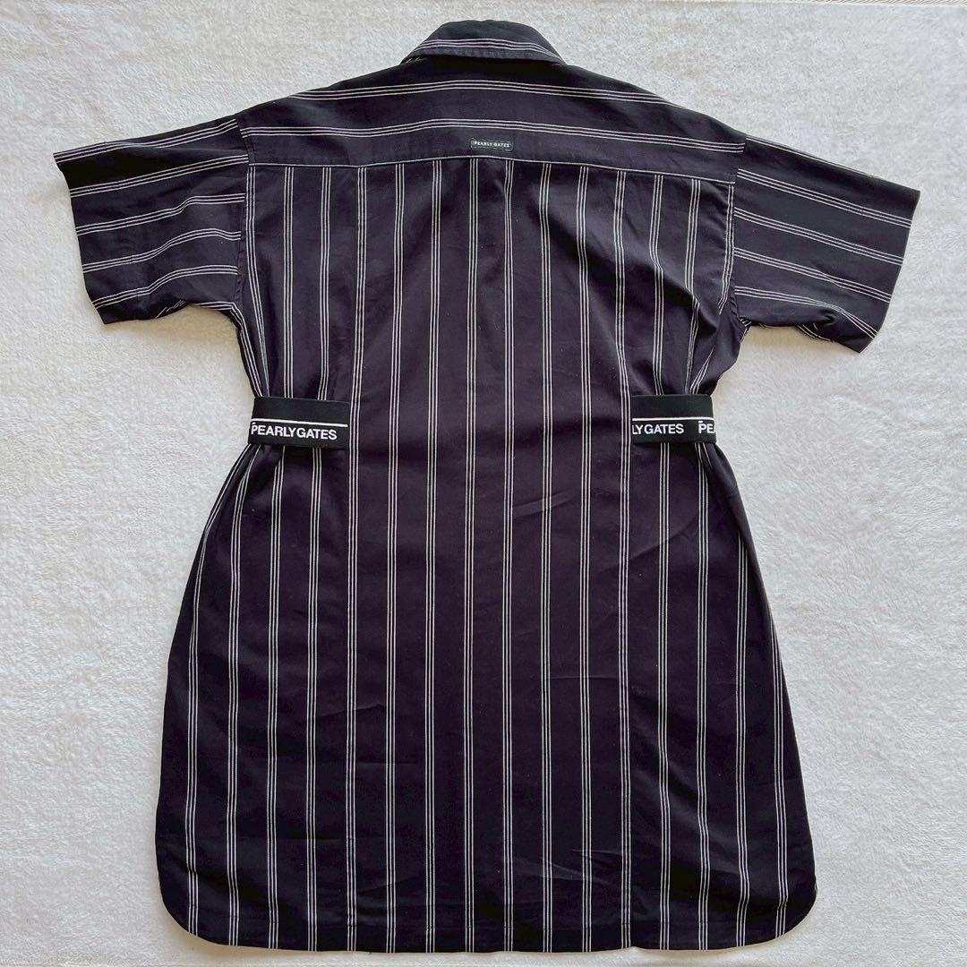 極美品　2025　パーリーゲイツ　オックス ストレッチ ストライプ 　ワンピース