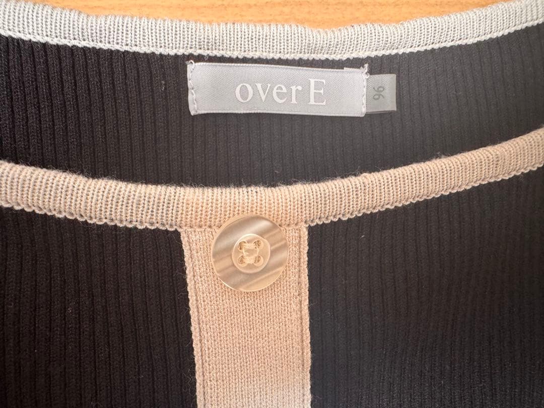 overE タイト風フロントボタンニットワンピース 96 バイカラー
