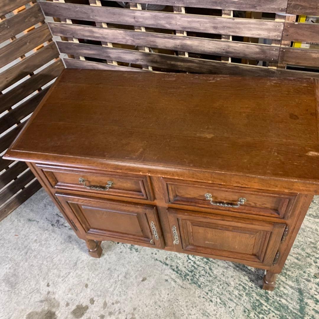 I687 アンティーク 木製キャビネット チェスト 引き出し収納 ベルギー製