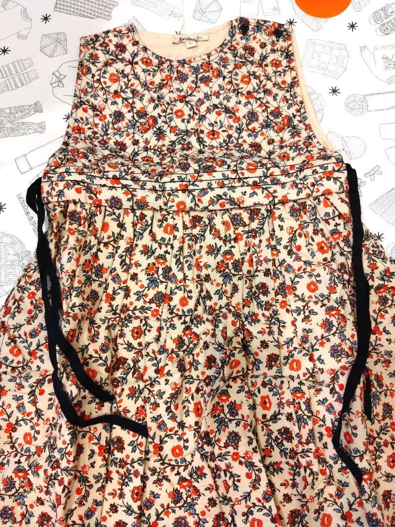 【CARAMEL】COLIMA GIRL DRESS CREAM FLORAL