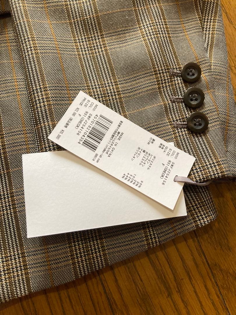 スナイデルsnidelレースカラーテーラードジャケットチェック