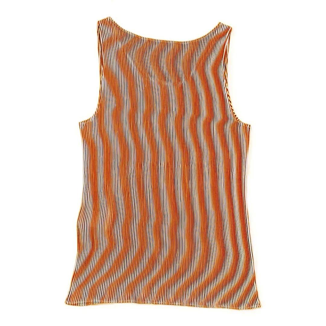 ISSEY MIYAKE イッセイミヤケ プリーツ タンクトップ　総柄 波模様