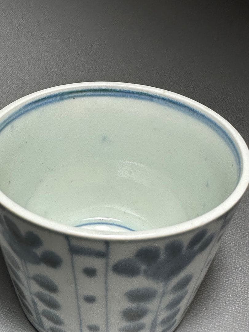 古伊万里　そば猪口　芙蓉手　染付　白磁　江戸時代後期