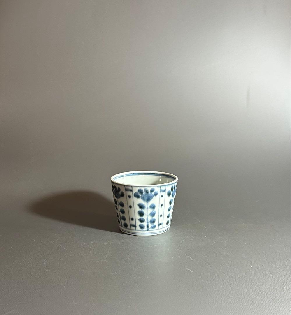 古伊万里　そば猪口　芙蓉手　染付　白磁　江戸時代後期