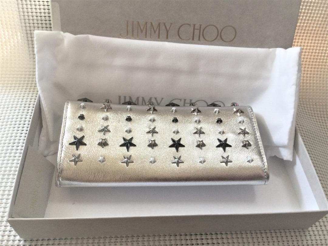 ジミーチュウ長財布シルバーJIMMY CHOO Nino Silver Mix