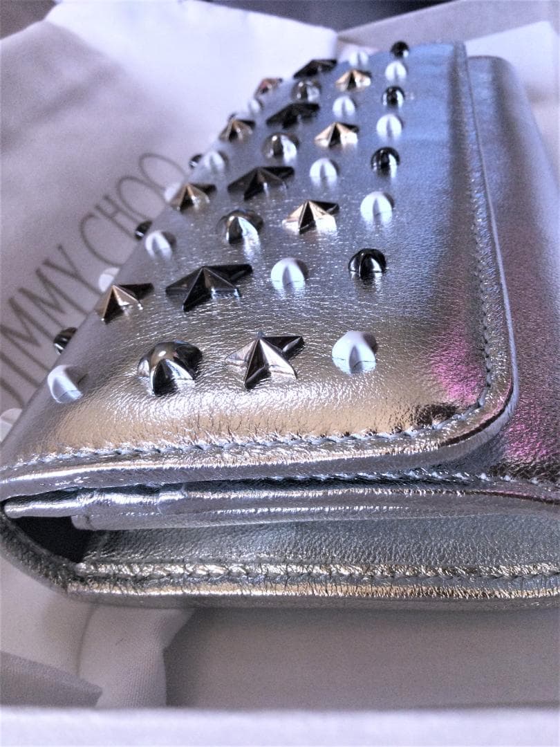 ジミーチュウ長財布シルバーJIMMY CHOO Nino Silver Mix