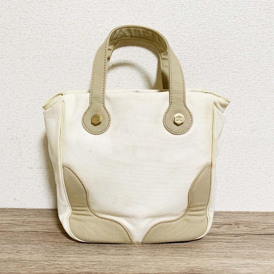 【良品上】シャネル マシュマロ ココマーク トート ハンドバッグ キャンバス