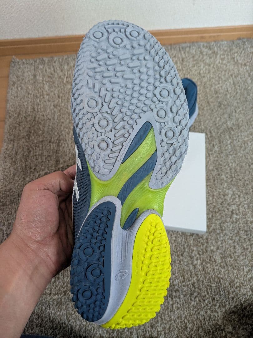 ★アシックス ASICS テニスシューズ ネイビー/ホワイト/グリーン★