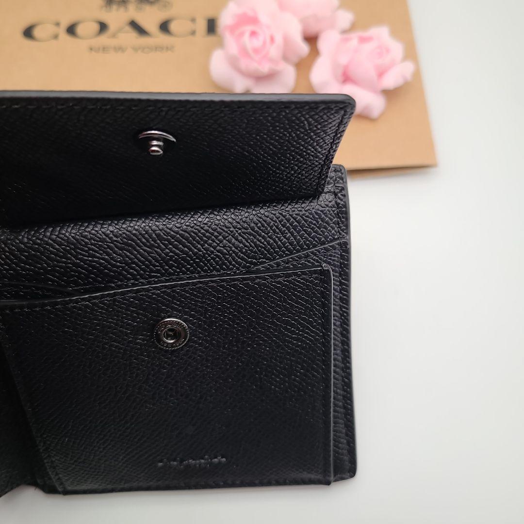 COACH　コーチ　折り財布　新品　ブラック