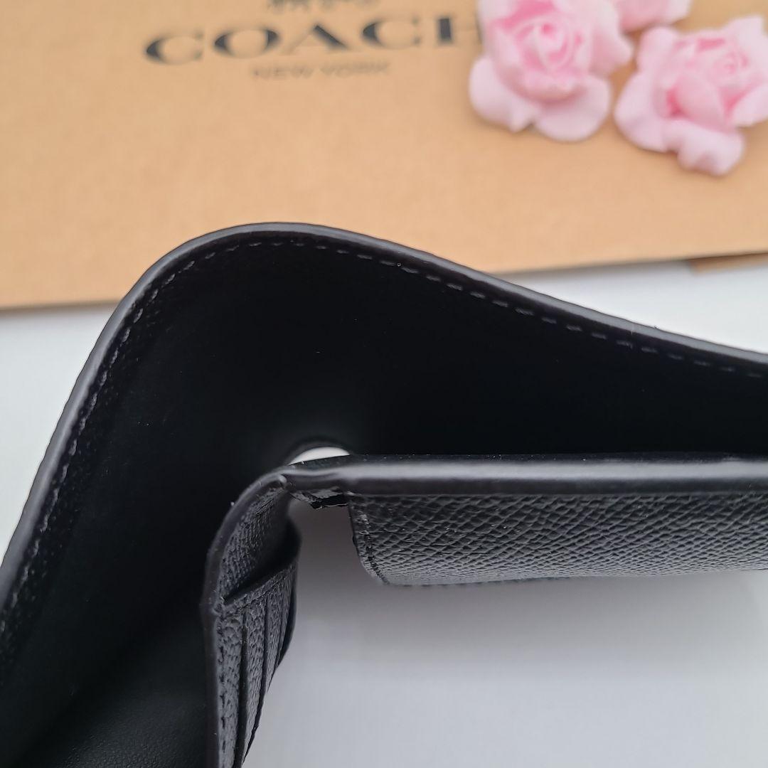 COACH　コーチ　折り財布　新品　ブラック