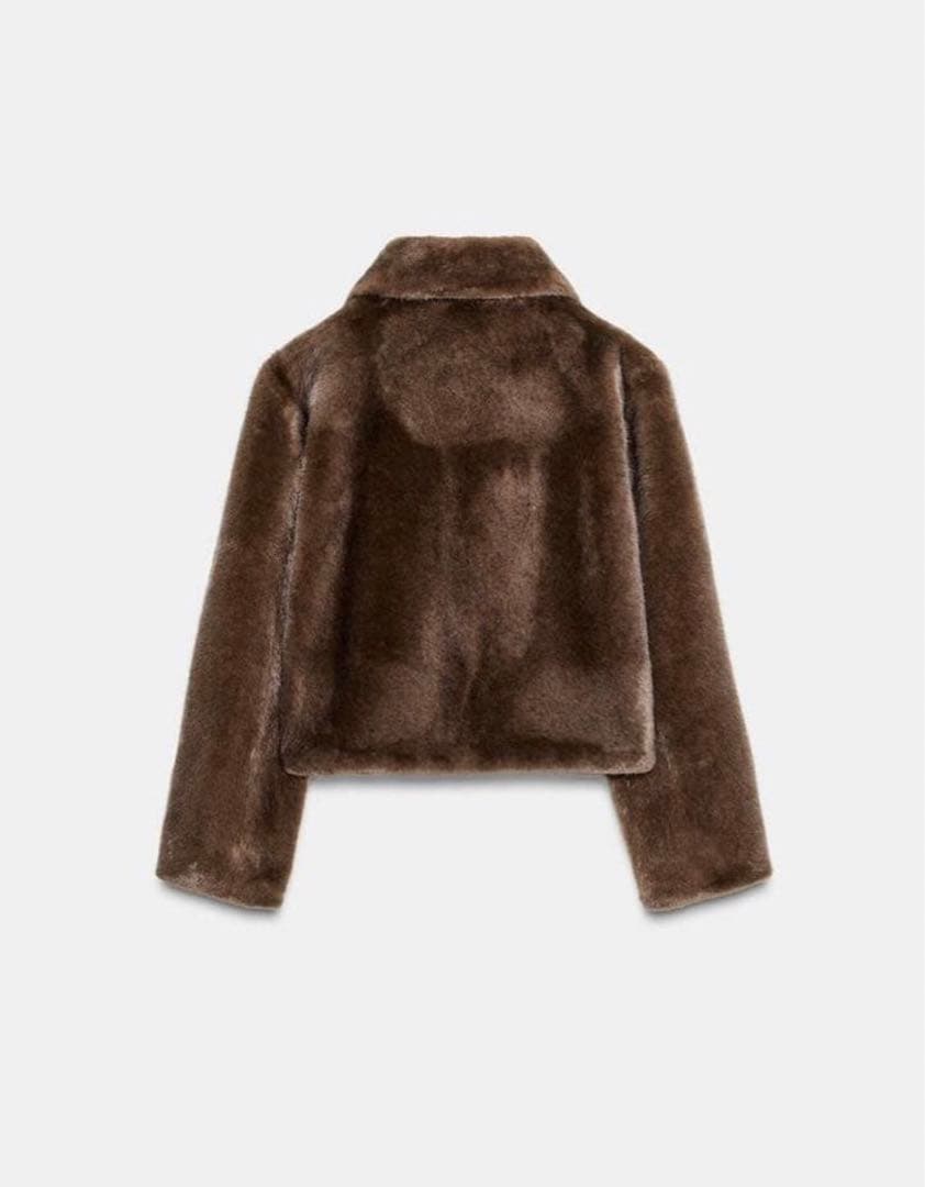 ZARA フェイクファートグルボタンショートコート Sサイズ