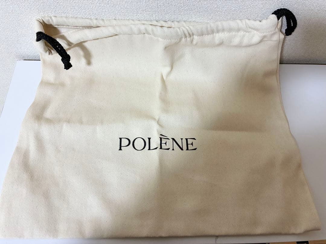 ポレーヌ Cyme Mini - ブラック テクスチャード エクリュ ステッチ