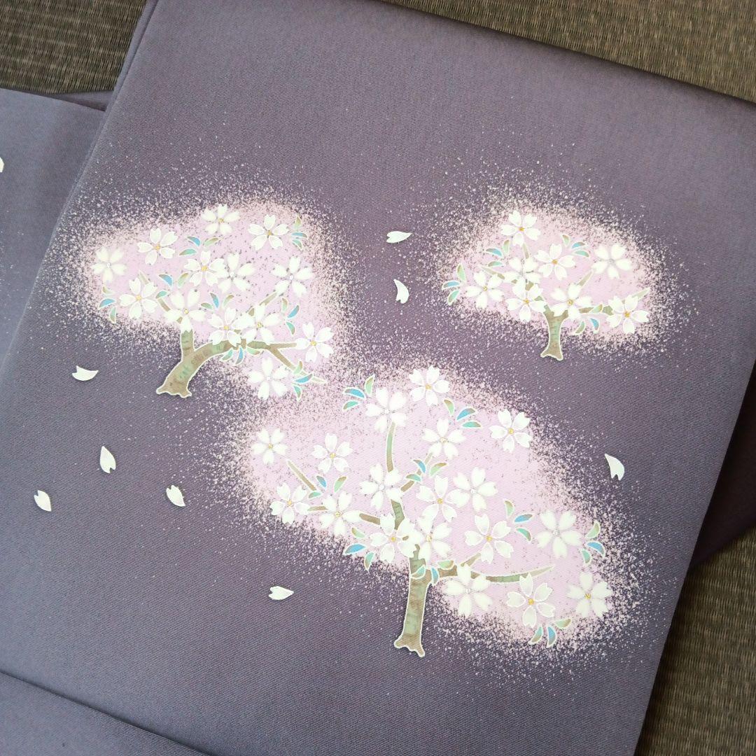 手描き友禅 工房さはこ　友禅作家　佐波古直明氏　九寸名古屋帯　夜桜