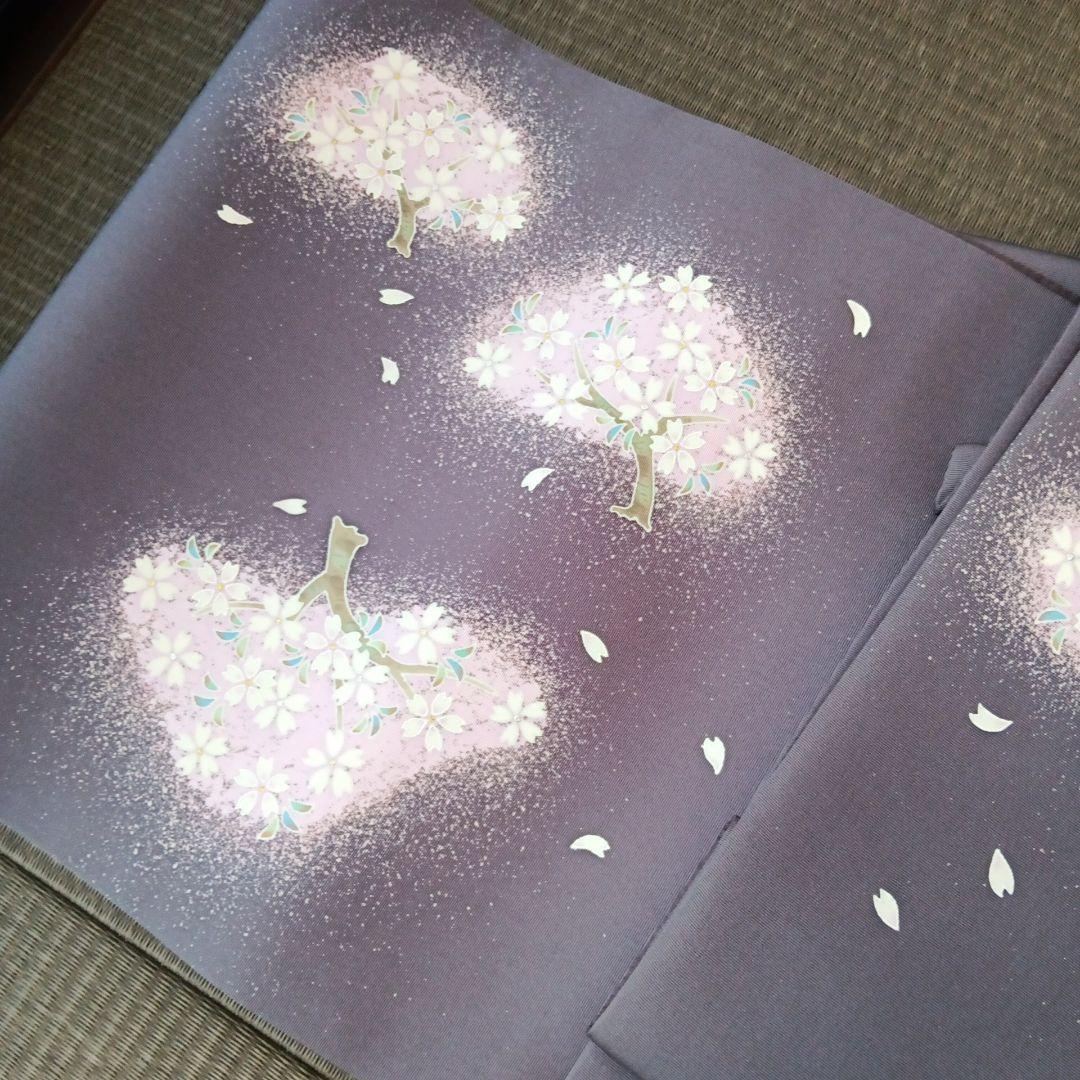 手描き友禅 工房さはこ　友禅作家　佐波古直明氏　九寸名古屋帯　夜桜