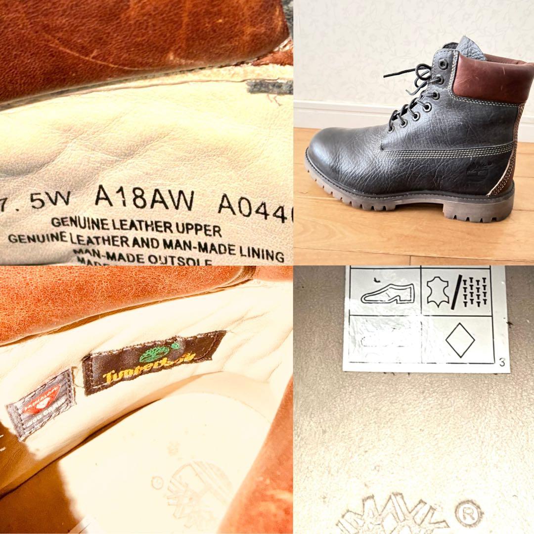 ティンバーランドメンズレザー 6インチ　プレミアムブーツ　ダークグレー＆ブラウン