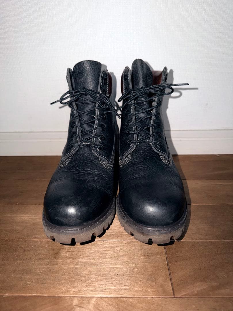 ティンバーランドメンズレザー 6インチ　プレミアムブーツ　ダークグレー＆ブラウン