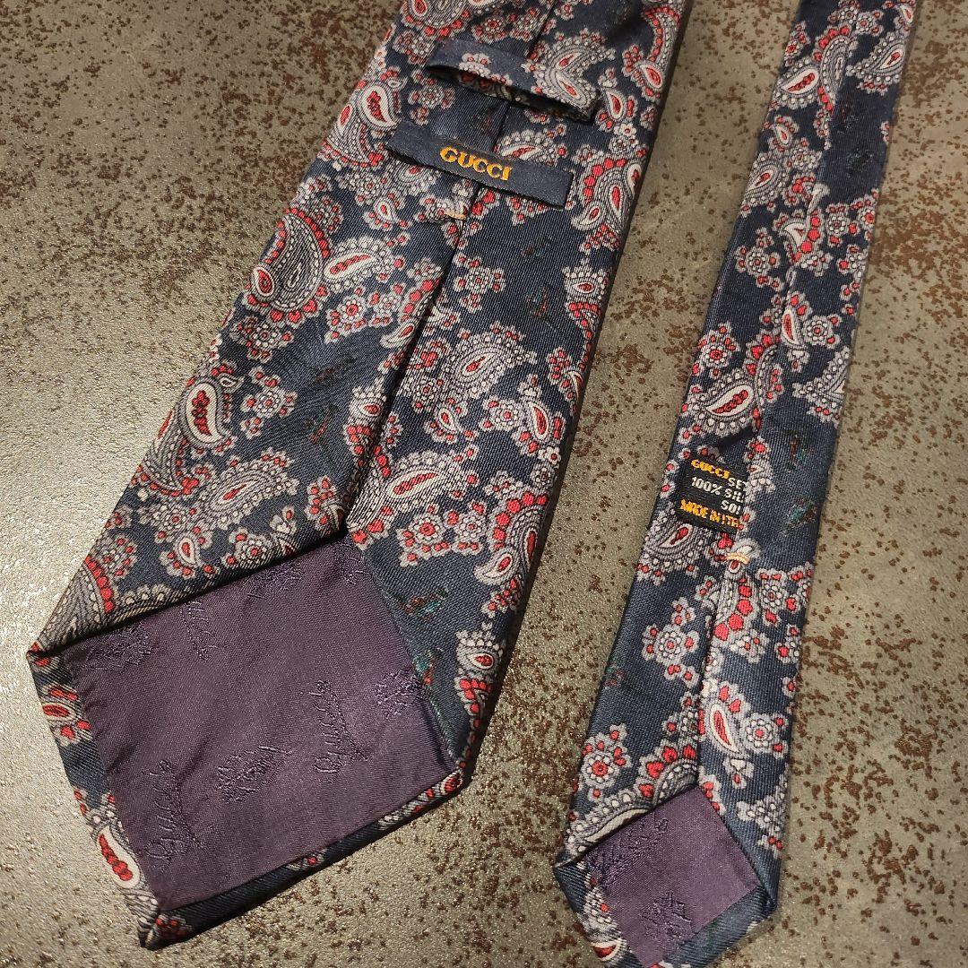 GUCCI グッチ ネクタイ ペイズリー ネイビー ハイブランド 高級 人気