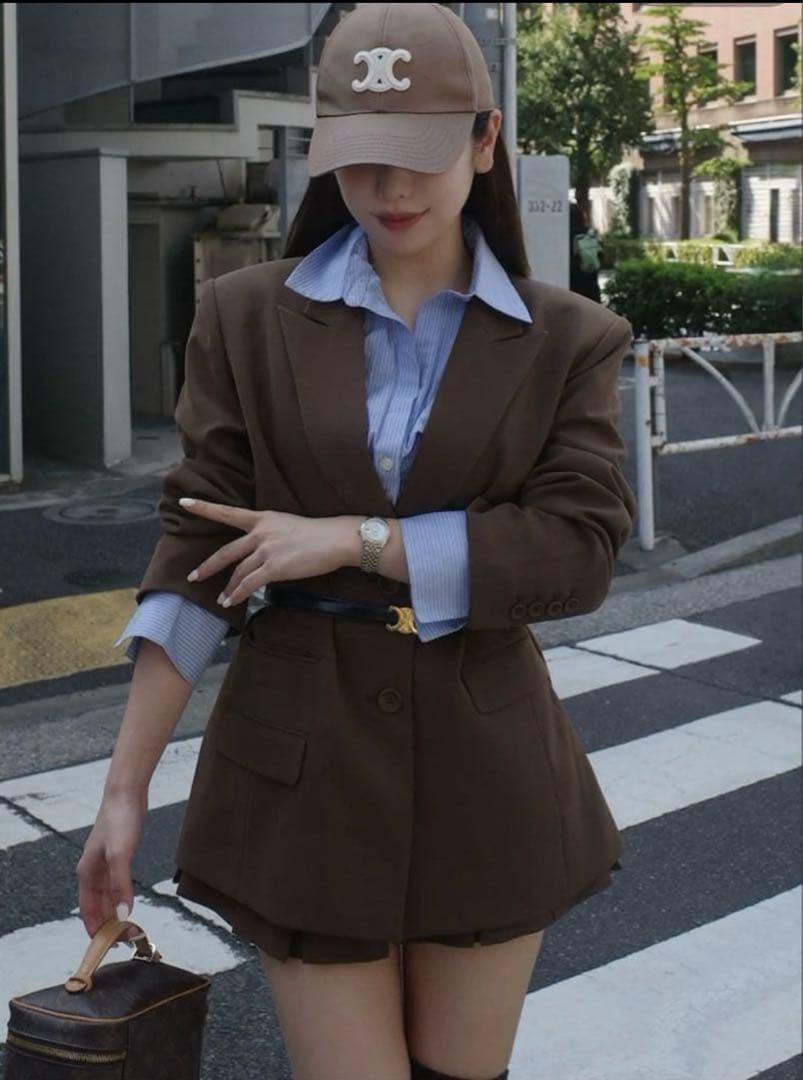 新品未使用 Darich アシメポケットテーラードジャケット ブラウン