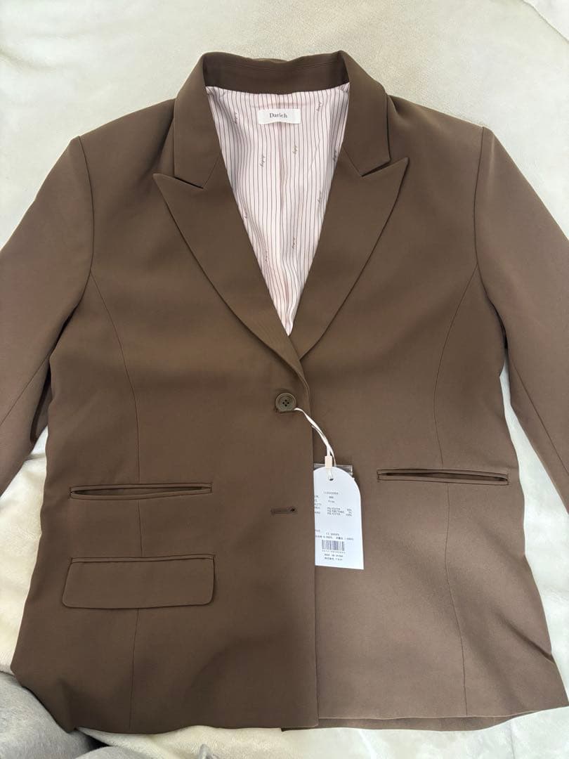 新品未使用 Darich アシメポケットテーラードジャケット ブラウン