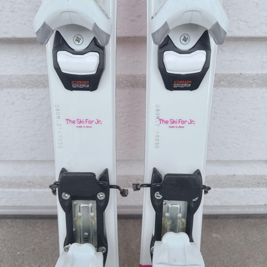 P-PRITY 子ども用スキー板 80cm ストック付き 花柄 花模様 キュート