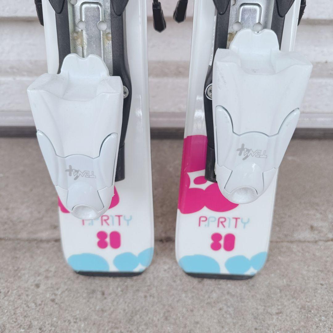 P-PRITY 子ども用スキー板 80cm ストック付き 花柄 花模様 キュート