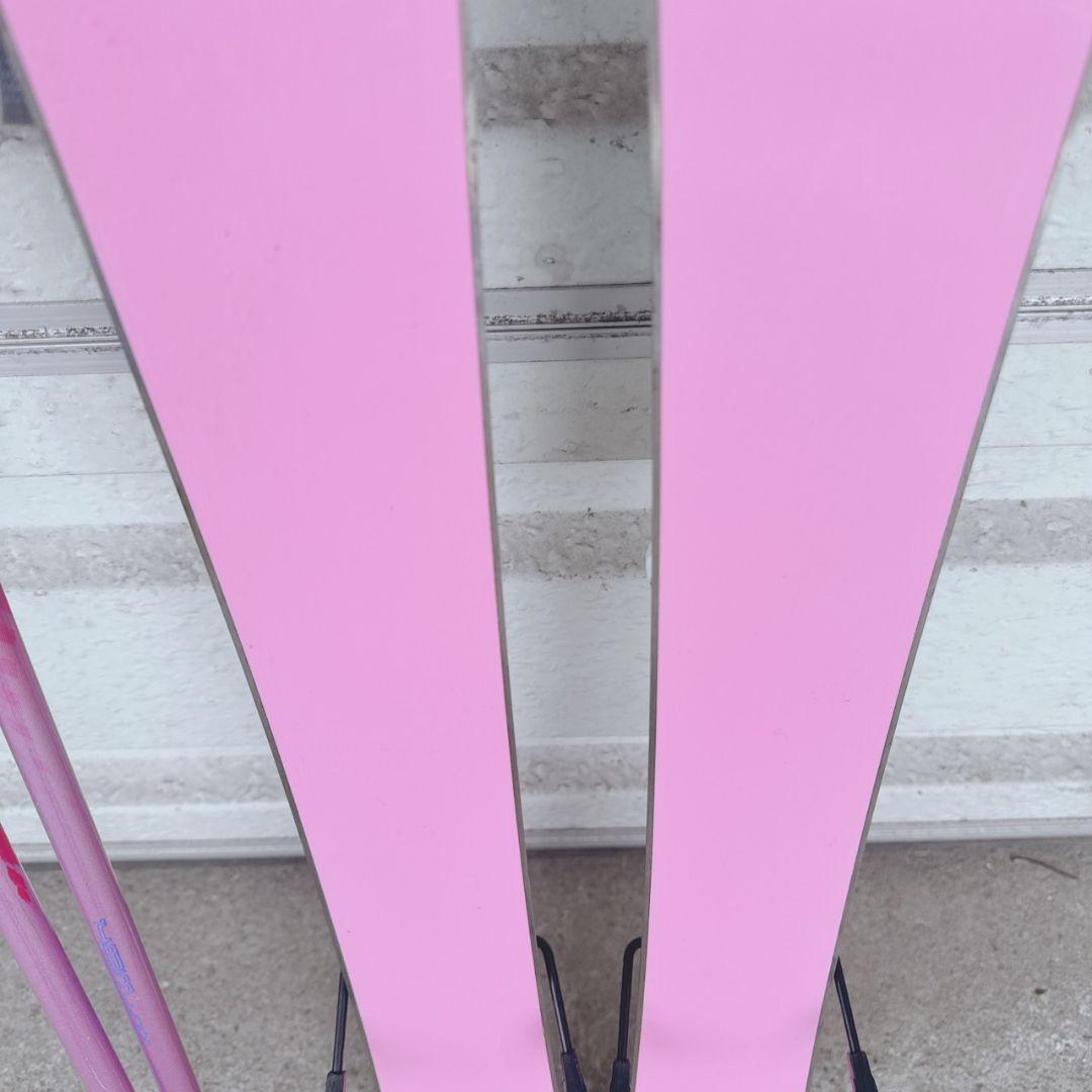 P-PRITY 子ども用スキー板 80cm ストック付き 花柄 花模様 キュート