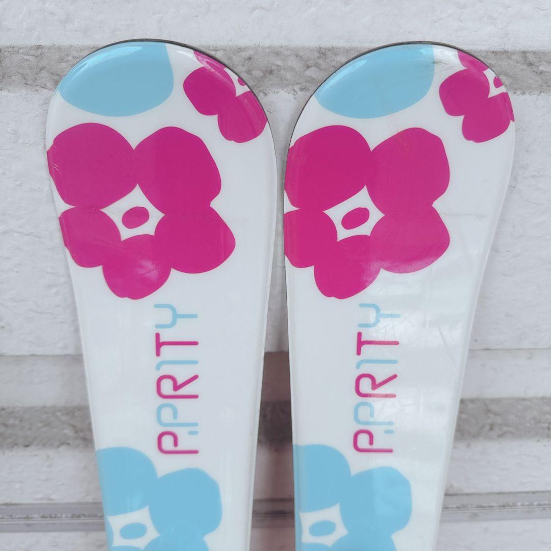 P-PRITY 子ども用スキー板 80cm ストック付き 花柄 花模様 キュート