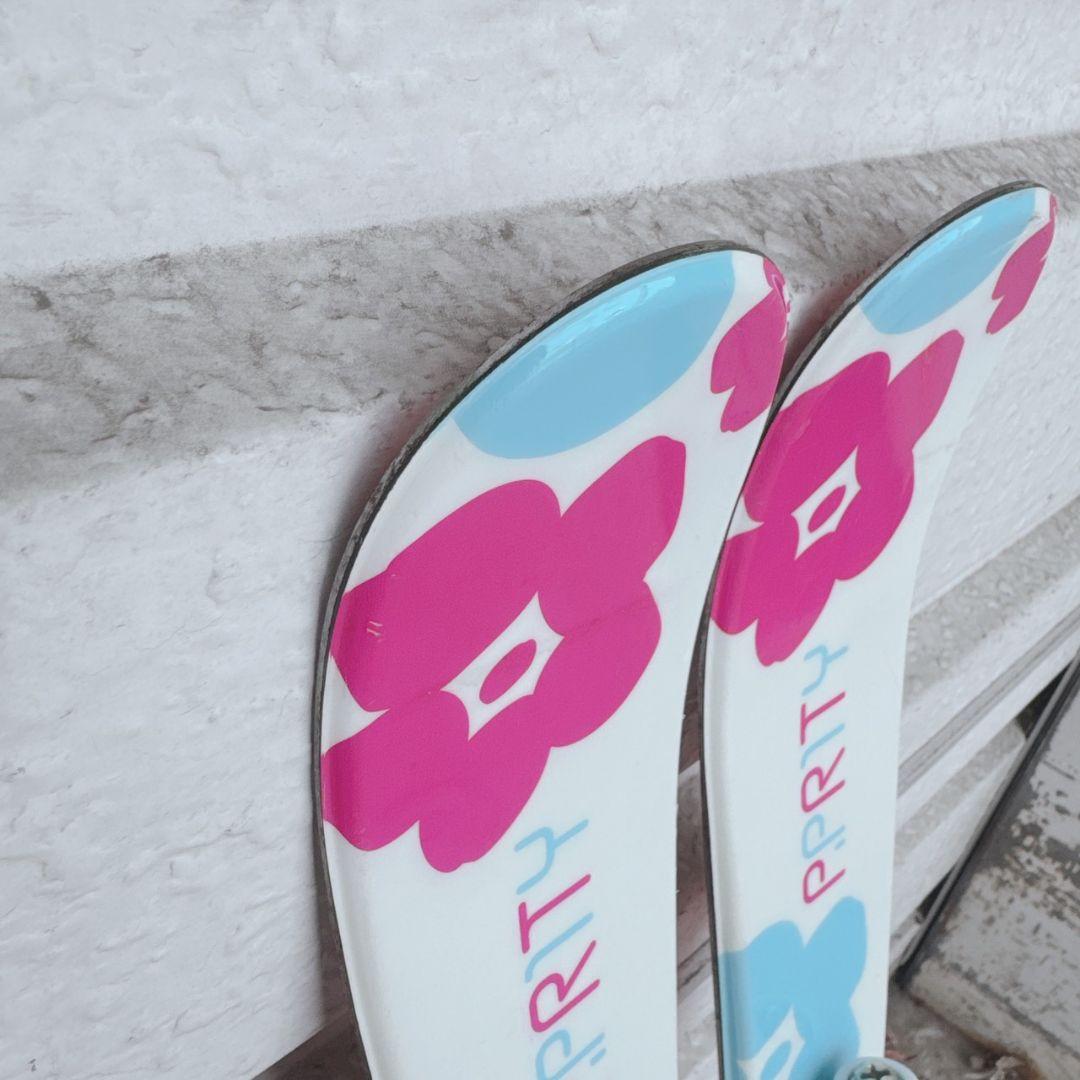 P-PRITY 子ども用スキー板 80cm ストック付き 花柄 花模様 キュート