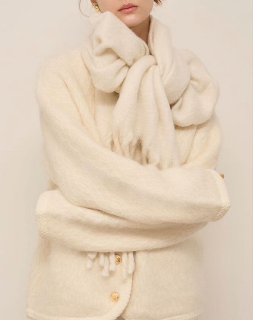 SNIDEL ブローチ付きマフラー