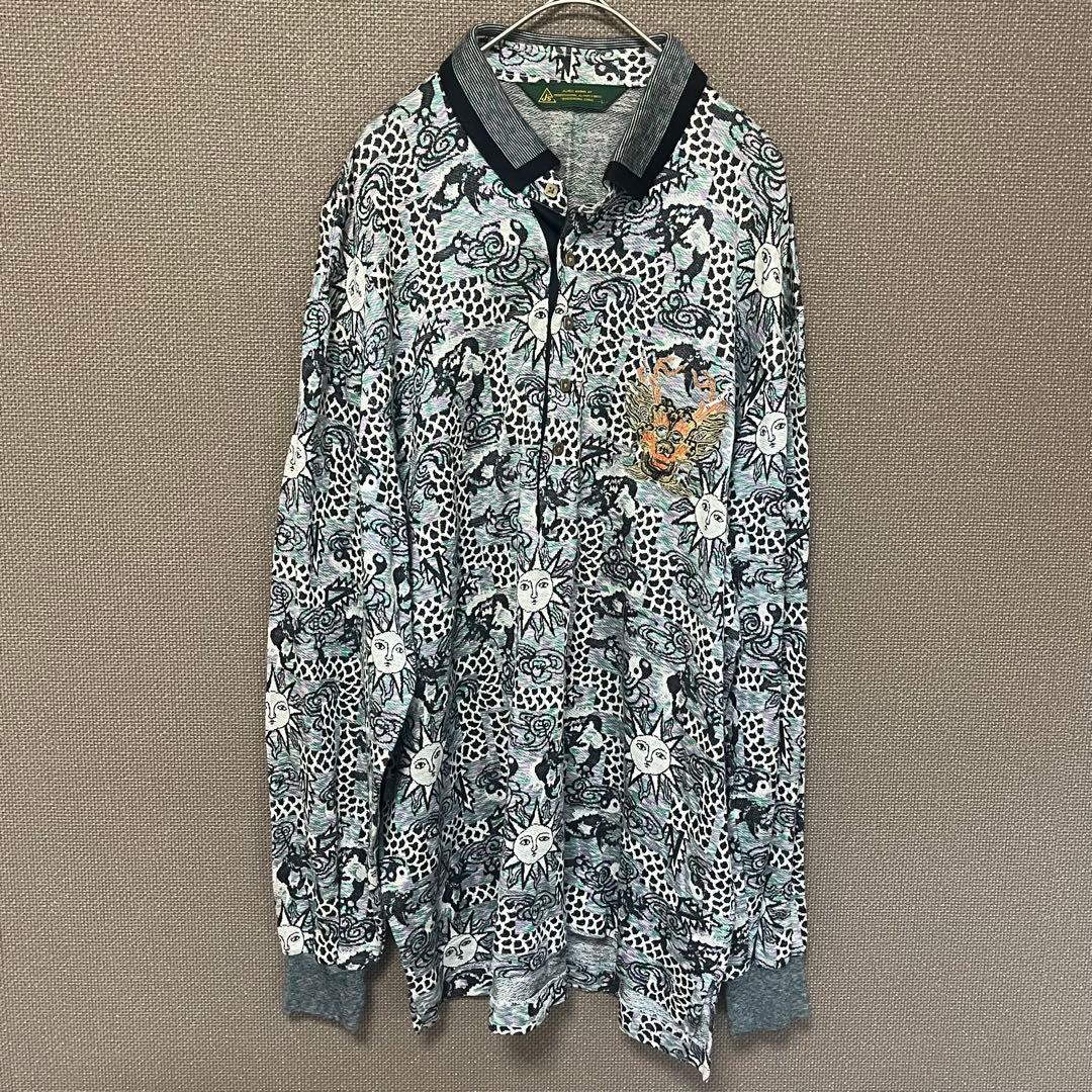 ジャンボ尾崎　Js ゴルフポロシャツ ヴィンテージ マルチカラー 総柄L