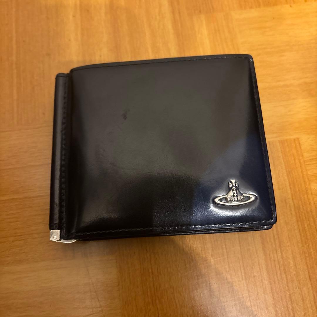 Vivienne Westwood 二つ折り財布 マネークリップ黒　小銭入れ付き