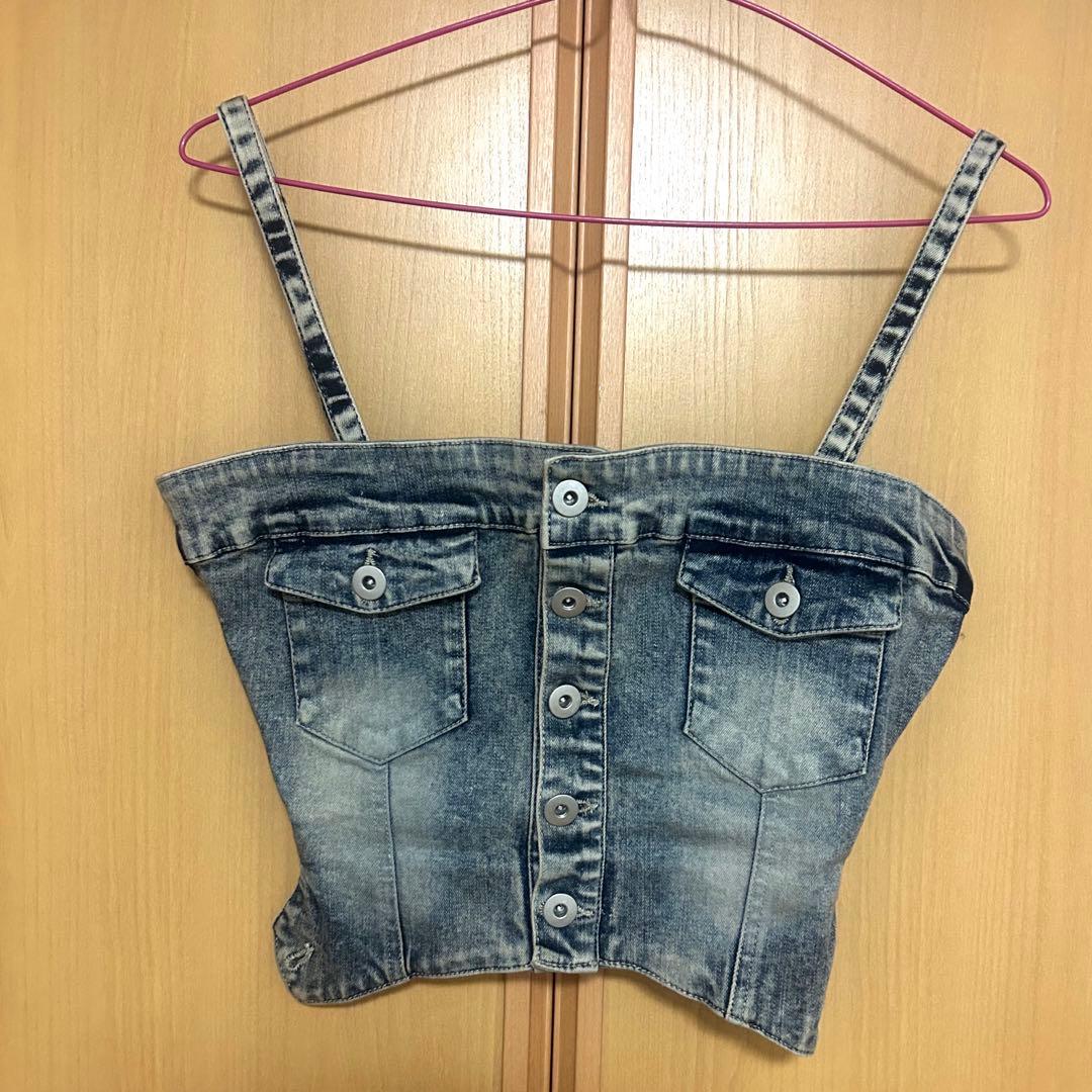 SPIRALGIRL デニムビスチェオールインワン