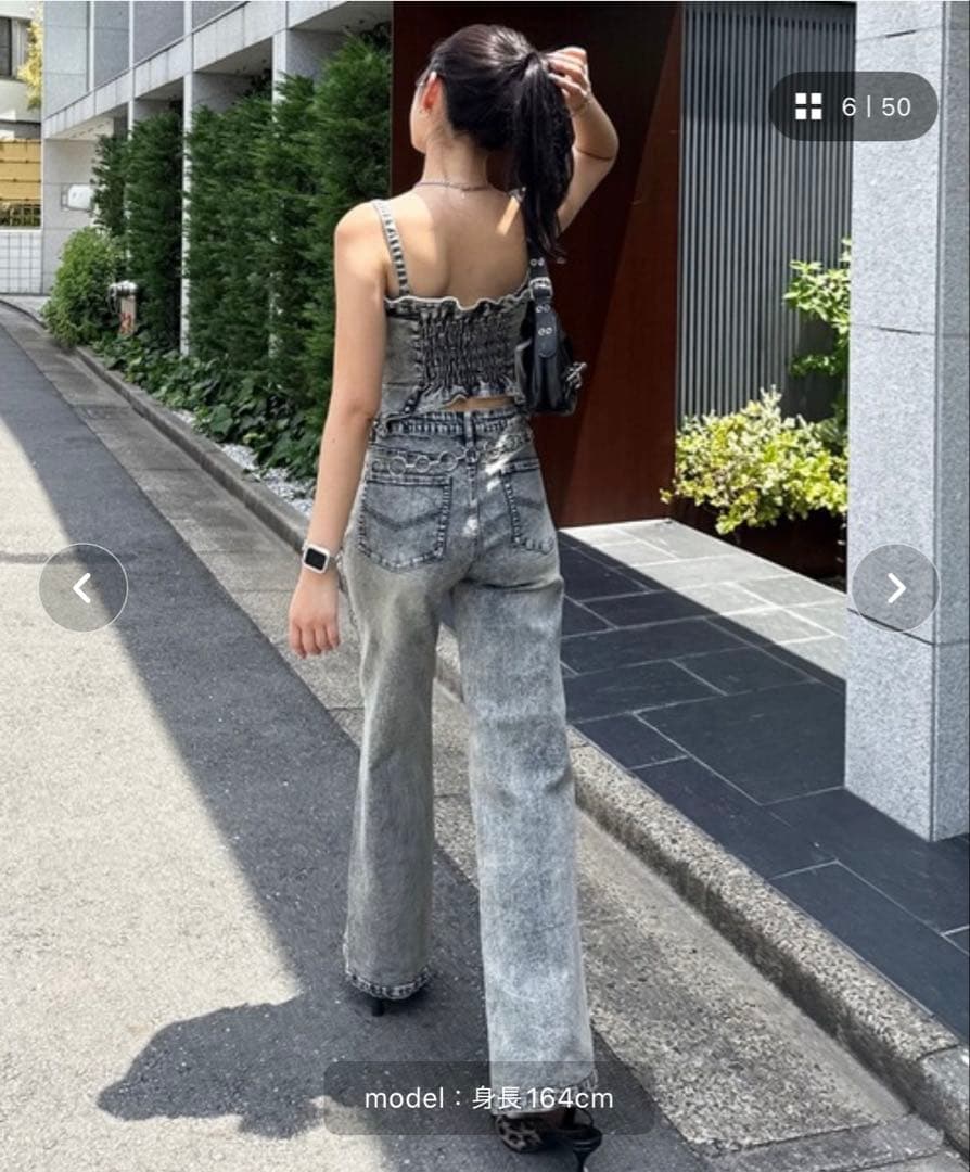 SPIRALGIRL デニムビスチェオールインワン