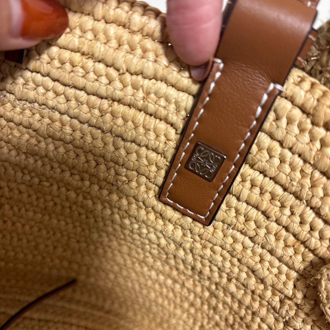 LOEWE エレファント バスケット スモール（ラフィア&カーフ）