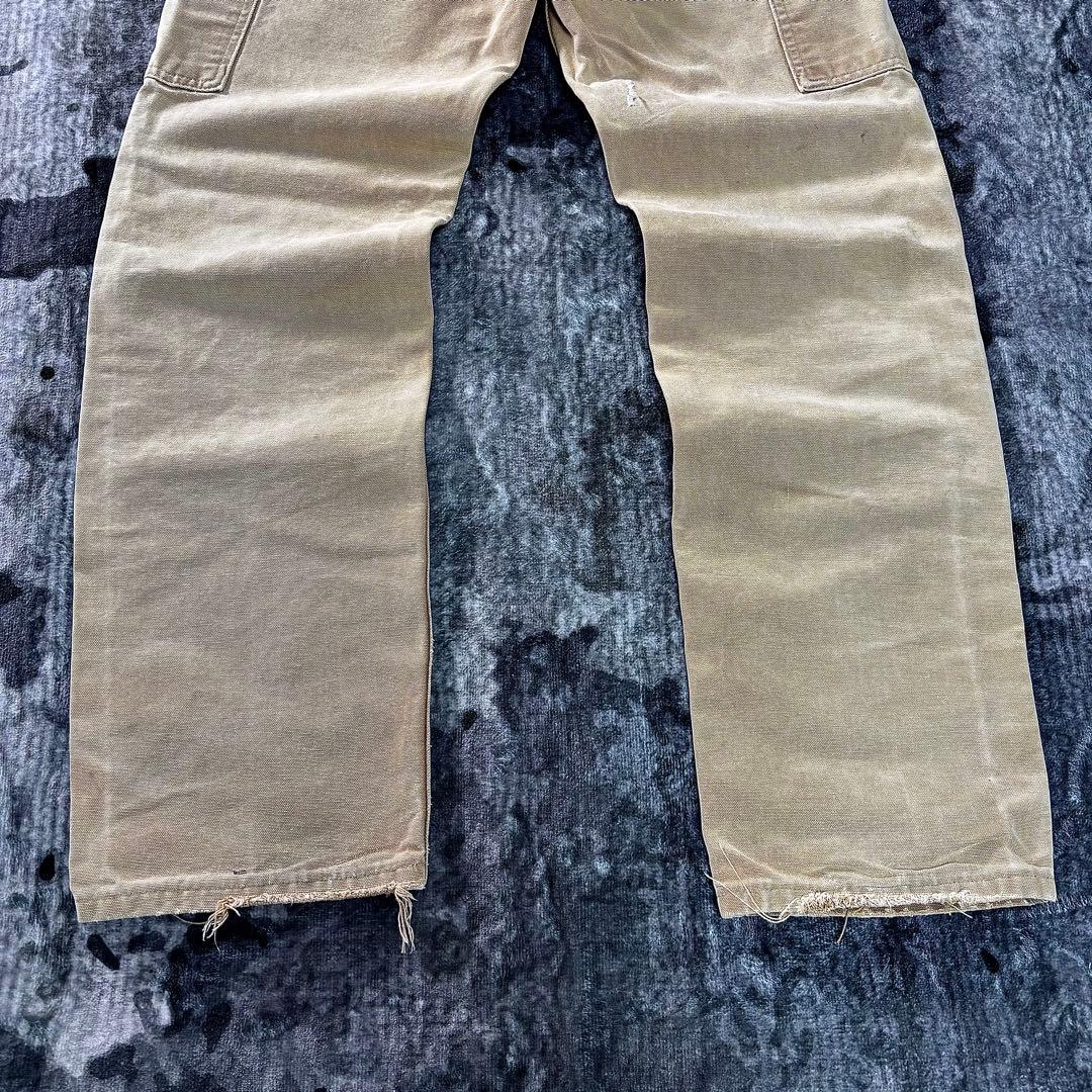 USA製 カーハート ダブルニー くすみベージュ 雰囲気抜群 良フェード 一点物
