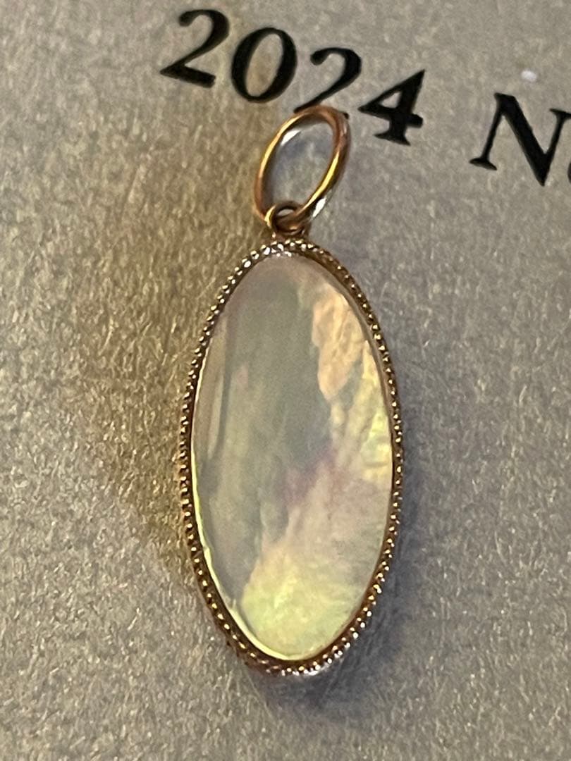 agete K10 モザイク タブレット ネックレスチャーム