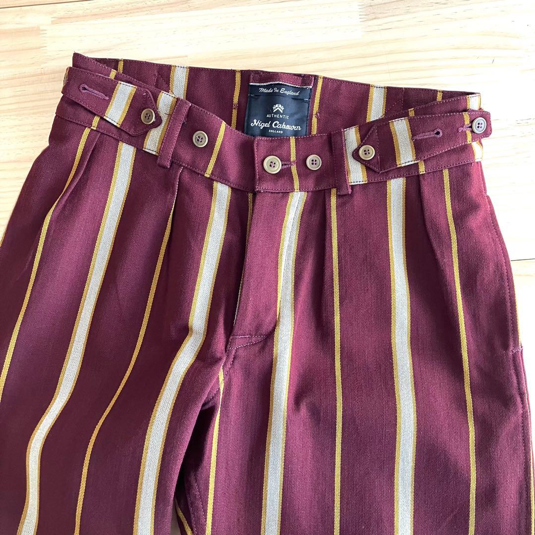未使用 希少 UK製 ナイジェルケーボン プリーツパンツ ウール 32