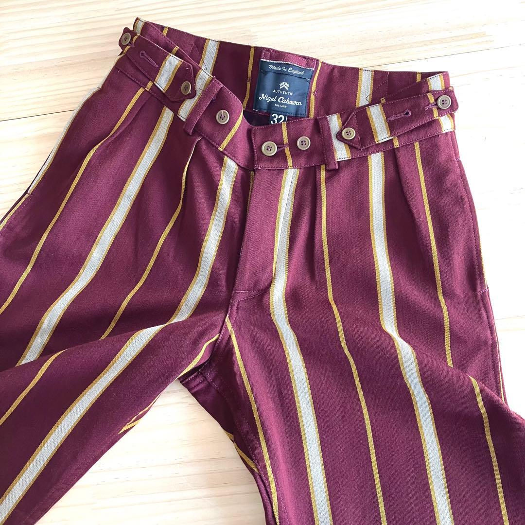 未使用 希少 UK製 ナイジェルケーボン プリーツパンツ ウール 32