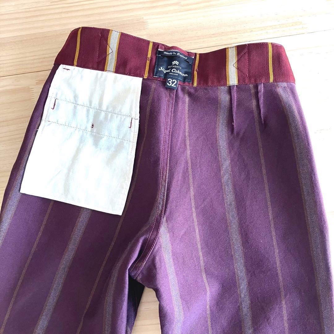 未使用 希少 UK製 ナイジェルケーボン プリーツパンツ ウール 32