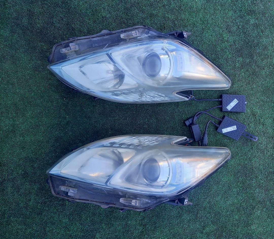 トヨタ プリウス30純正47-29 ヘッドライト左右 社外FCL HIDシステム
