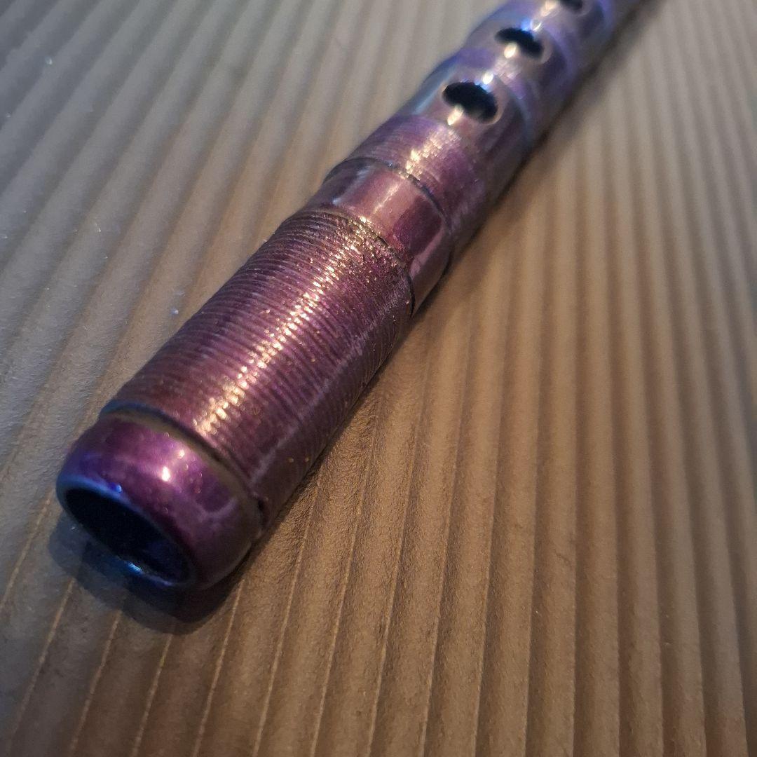 7月限定値下げ！篠笛　古典調　五本調子　７穴　 総巻き　パープルメタリック
