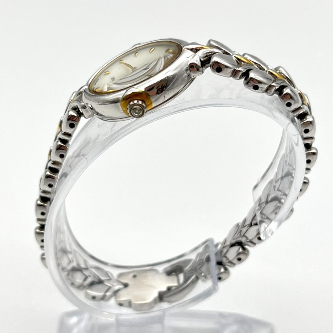 セイコー エクセリーヌ 1Pダイヤ シェル文字盤 新品電池交換済 レディース