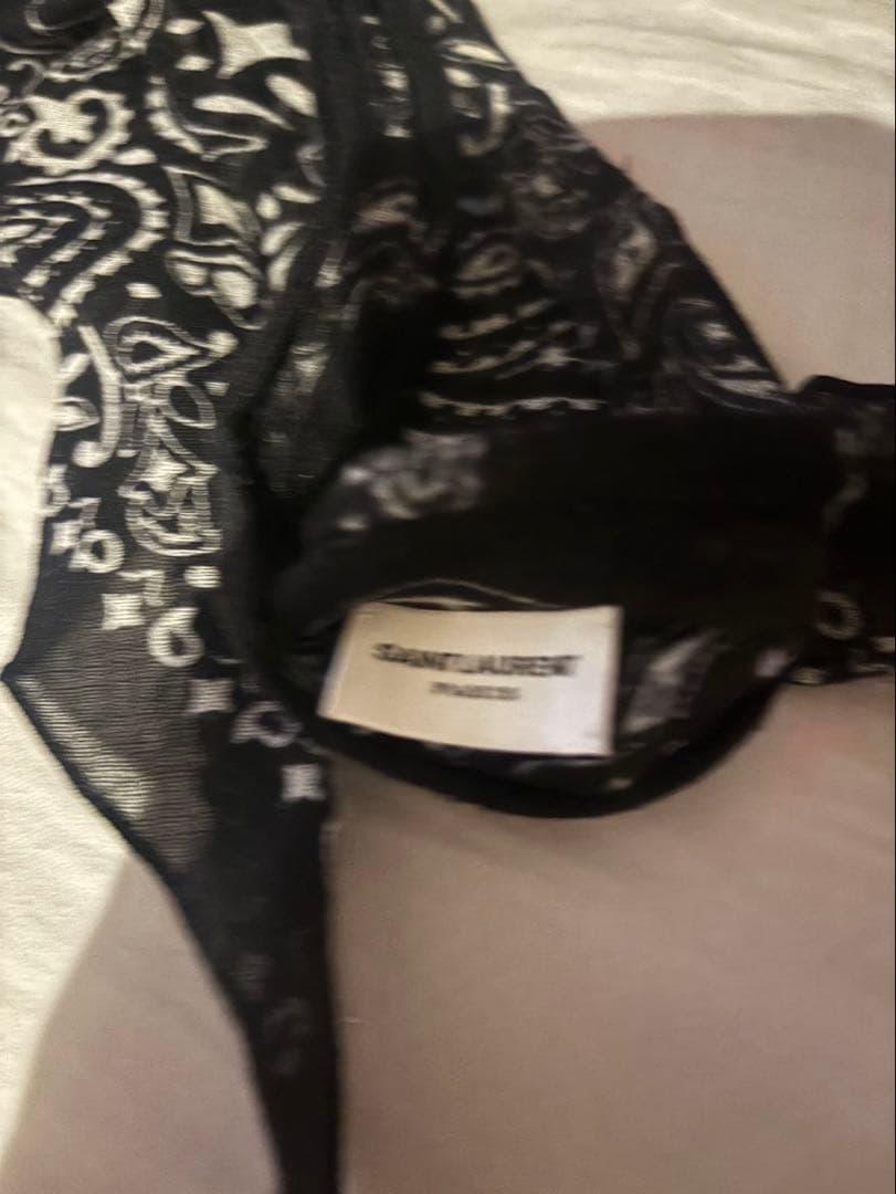 【岩橋玄樹着用】Saint Laurent スカーフ 黒/白