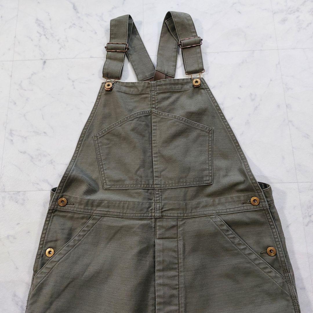 美品 フレームワーク バックサテンサロペット 36 カーキグリーン