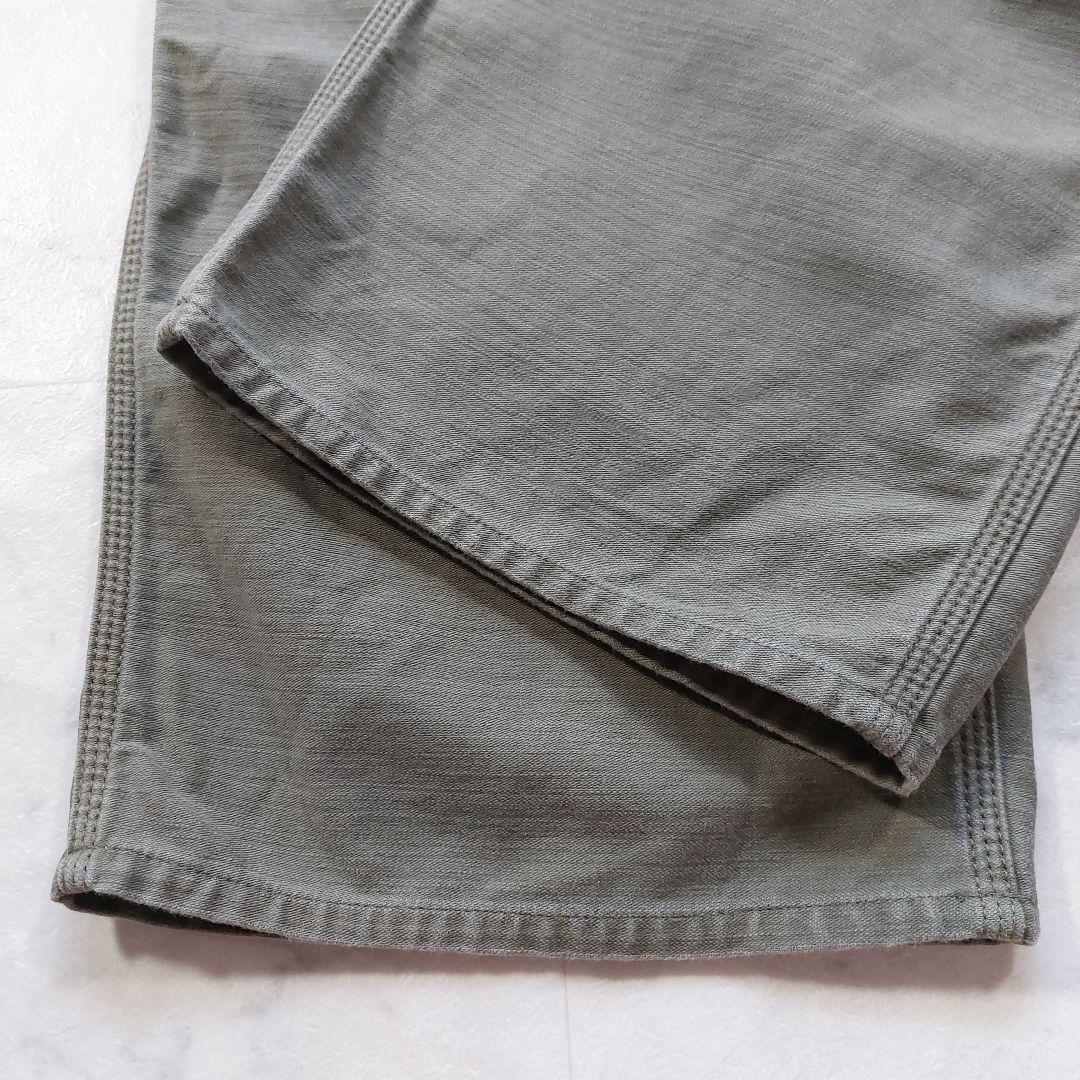 美品 フレームワーク バックサテンサロペット 36 カーキグリーン