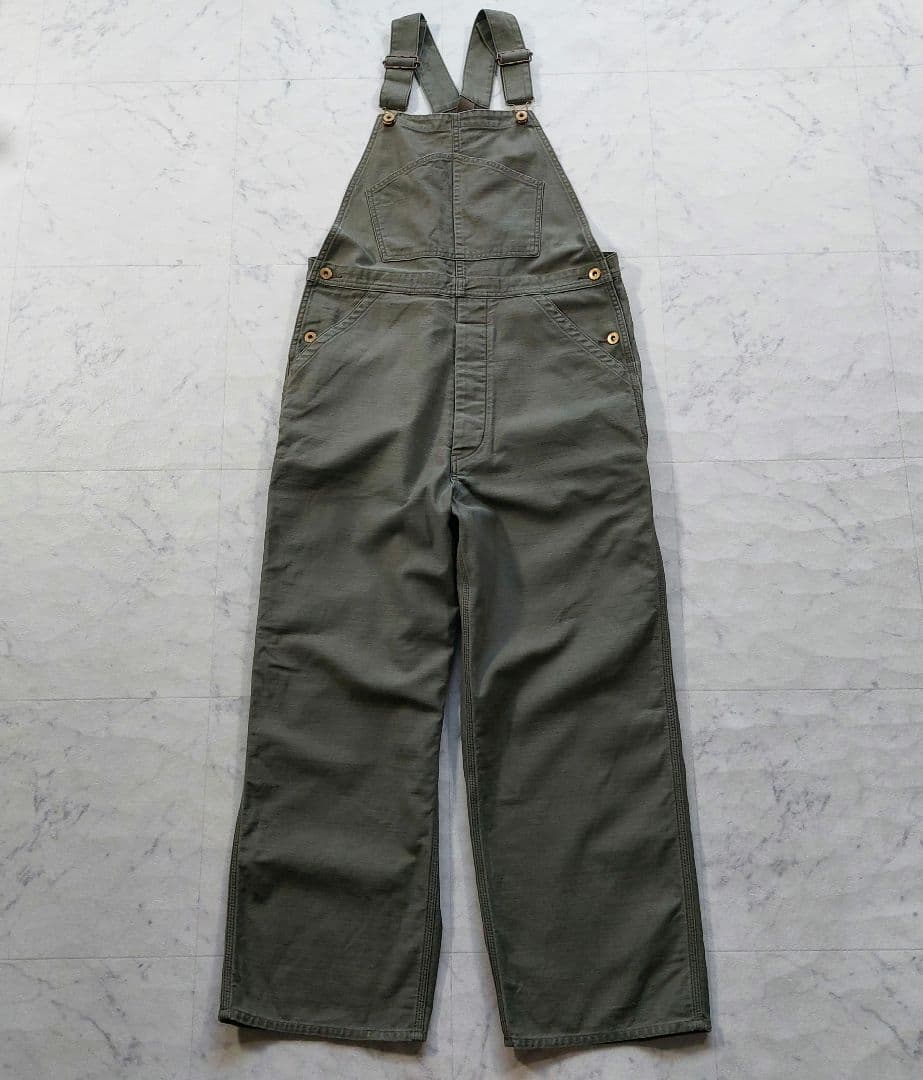 美品 フレームワーク バックサテンサロペット 36 カーキグリーン